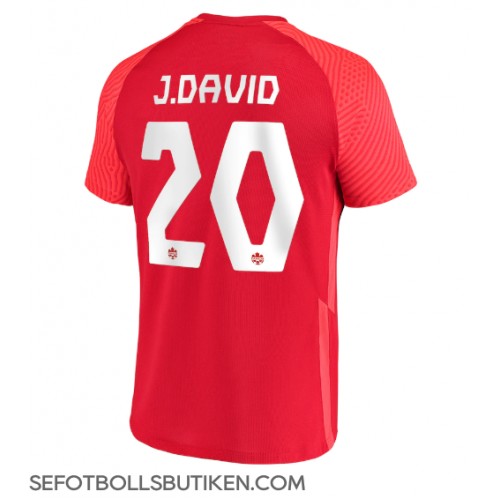 Kanada Jonathan David #20 Replika Hemma matchkläder VM 2022 Korta ärmar
